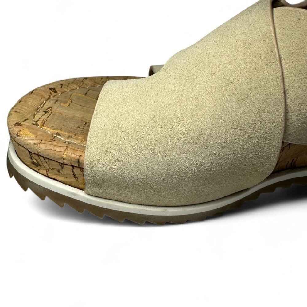 DONALD PLINER Women's Sisu Wedge Suede Sandal, Beige, US 7.5, NWOB - Picture 14 of 16